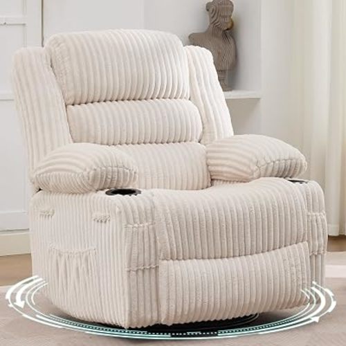 Garvee Rocking Recliner Chair Lazy Boy Jumbo Corduroy Nursery Swivel Glider