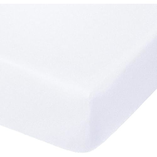 NTBAY 100% Brushed Microfiber Fitted Crib Sheet, Super Soft and Cozy 28x52 Crib Sheet for Standard Crib and Toddler Mattresses, Boys, Girls, Unisex, White, 28x52 Inches