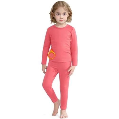 VZV 2T-6Y Toddler Thermal Set Thermal Underwear for Kids Fleece Lined Toddler Base Layer Long Johns for Kids Boys Girls