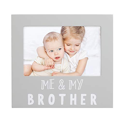 Pearhead Me and My Brother Sentiment Photo Frame,Sibilng Pictures, Gray ,1 Count(Pack of 1)