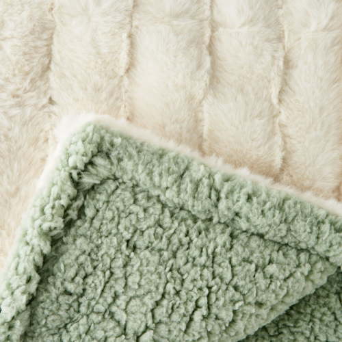 Parent's Choice Premium Plush Ivory Blanket with Faux Sherpa Lining, for Baby and Toddler, 30" x 40"
