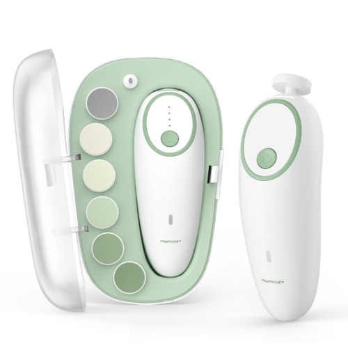 Momcozy Baby Nail File Electric, Gentle Baby Nail Trimmer Electric Rechargeable, Baby Nail Clipper Electric, 7 Grinding Head Replacement Pads
