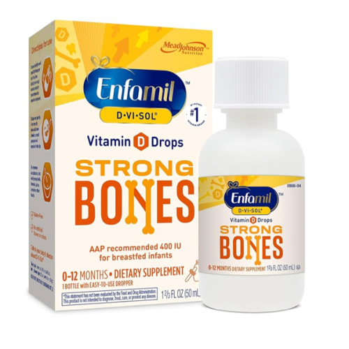 Enfamil Baby Vitamin D-Vi-Sol Liquid Vitamin D Drops, Supports Strong Teeth & Bone Development, 50mL Bottle