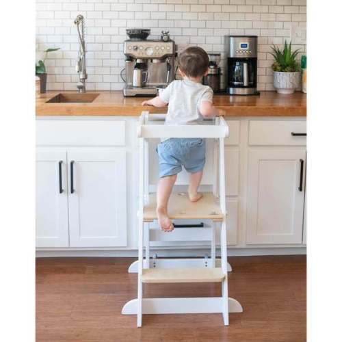 Learn 'N Fold Learning Tower® Soft White w/Natural - Little Partners | Maisonette