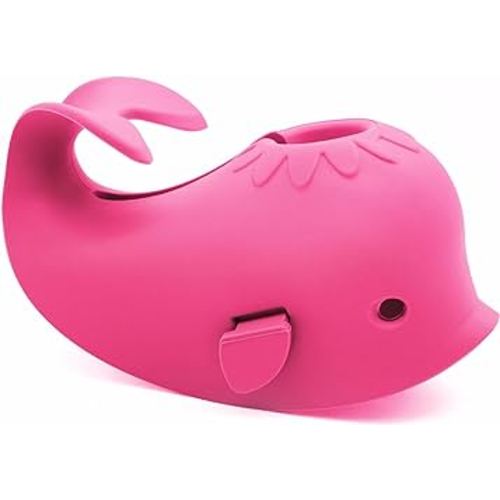 Baby Bathtub Faucet Cover, Baby Safety Protection Silicone Toys, Bath Spout Cover Baby Bathtub, Faucet Cover Baby Bathtub Silicone Whale for Kids, Toddler, Infant, RubyRed Whale