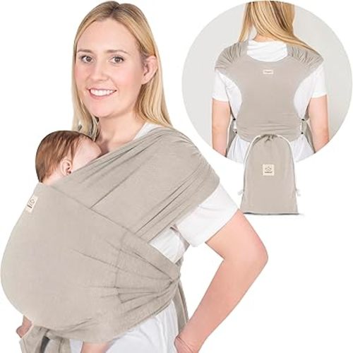 KeaBabies Baby Wrap Carrier Ring Sling (Stone Gray)