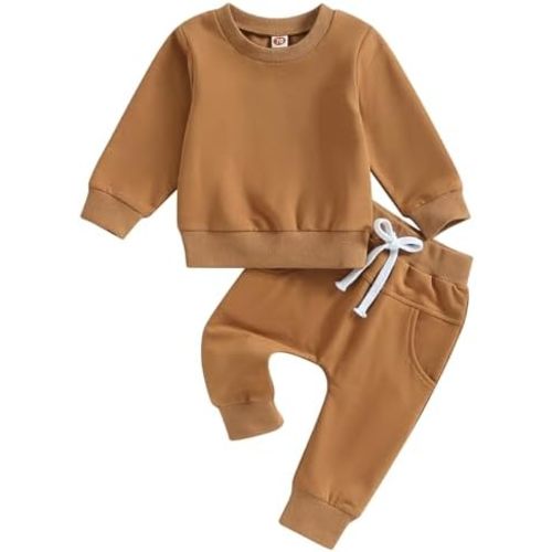 Tiaham Baby Boy Clothes Girl Outfits Fashion Sweatshirt Sweat Pant Kids Toddler Tops Pant Sets