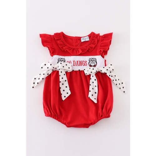 Red go dawgs embroidery girl bubble