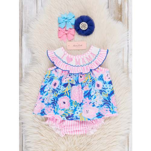 Mama Love Garden Smocked Bloomers Outfit