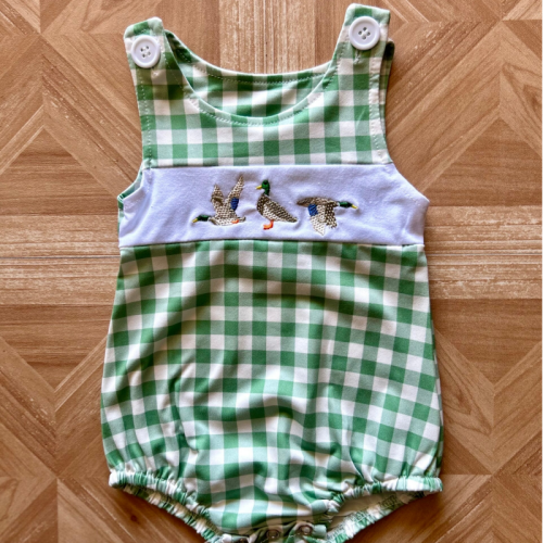Checkered Duck Appliqué Romper | The Holler Boutique
