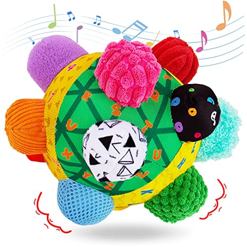 Baby Music Shake Dancing Ball Toy,Developmental Bumpy Ball Sensory Soft Toys,Easy to Grasp Bumps Help Develop Motor Skills