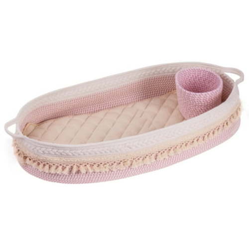 Rolife Baby Changing Basket,Diaper Changing Foam Pad Waterproof Covers, Blanket, Diaper Caddy Organizer,Storage Woven Bin,Boho Style Baby Shower Gift Stuff,31.2"X15.6"X5.9"