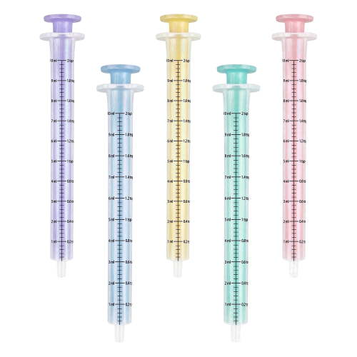Baby Medicine Dispenser Syringe for Children,Oral Syringes, Liquid Plastic Syringe Without Needle,Leak Proof Dosing Tools,5 Colour Syringes - 5 pack