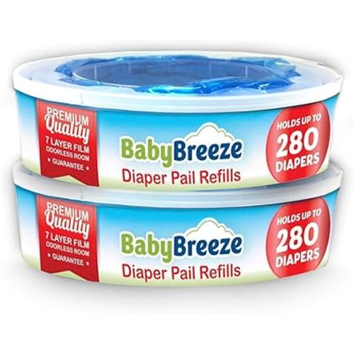 Diaper Pail Refill Bags Compatible with Playtex Diaper Genie Diaper Disposal System - 560 Count (2 Pack) – by BabyBreeze
