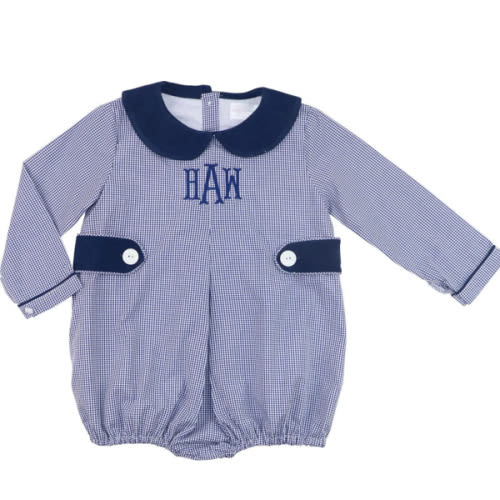 Navy Gingham Tab Bubble – Cecil & Lou