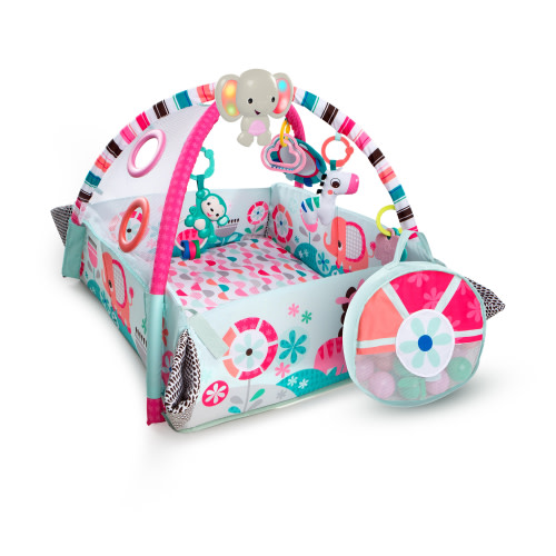 Bright Starts 5 in 1 Your Way Baby Activity Gym Ball Pit Mat, Pink