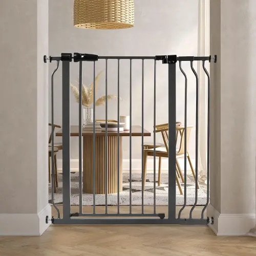 BalanceFrom Easy Walk-Thru Safety Gate for Doorways and Stairways with Auto-Close/Hold-Open Features, Fits 29.1-38.5 Inch Openings, Multiple Heights and Colors
