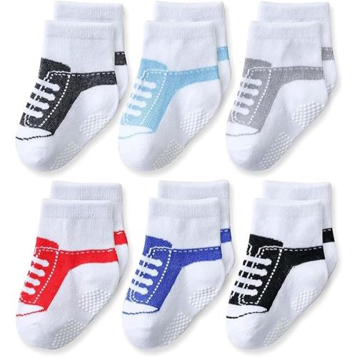 EPEIUS Unisex Baby Girls Boys Non-Slip Socks (Set of 6)