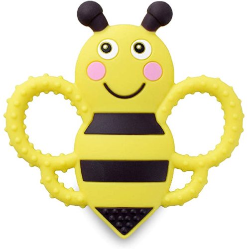 sweetbee Buzzy Bee Teether Toy, Multi-Textured, Soft & Soothing, Easy to Hold (BPA Free, Freezer & Dishwasher Safe)