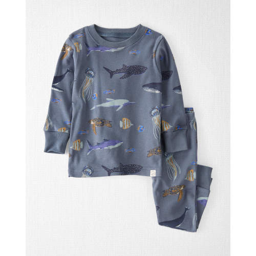 Baby Organic Cotton Pajamas Set - 9M - Style,Deep Blue Sea Print