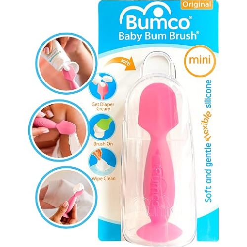 Bumco Travel Baby Diaper Cream Spatula with Protective Travel Case (Pink)