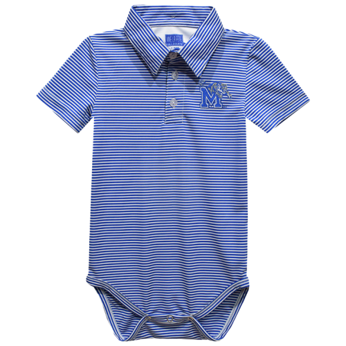 Memphis Tigers Infant Ted Performance Pencil Stripe Polo Onesie