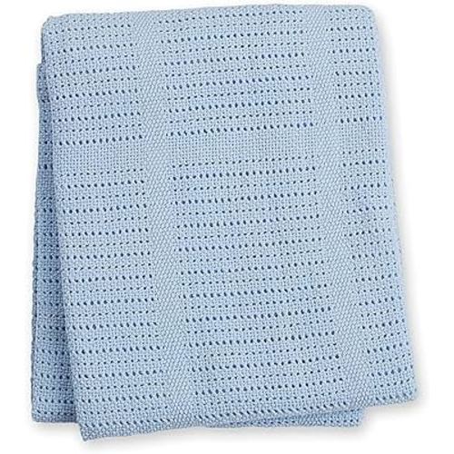 lulujo Baby Cellular Baby Blanket, Blue