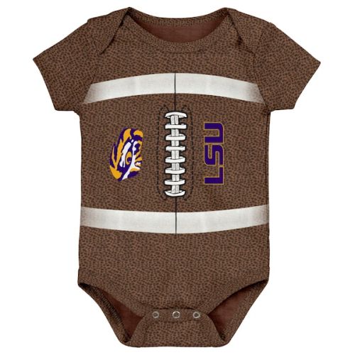 LSU Tigers Newborn & Infant Catch Me Football Bodysuit - Brown