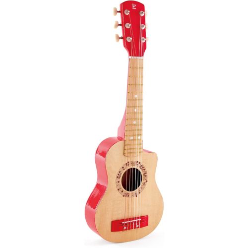 Hape Kid's Flame First Musical Guitar| 26 Inch Musical Instrument with Vibrant Sound and Tunable Nylon Strings, Red