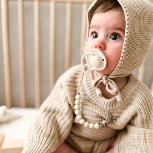 Bleu La La Beaded Pacifier Clip Holder for Baby Boys and Girls - Sugar Swizzle, 1 Pack