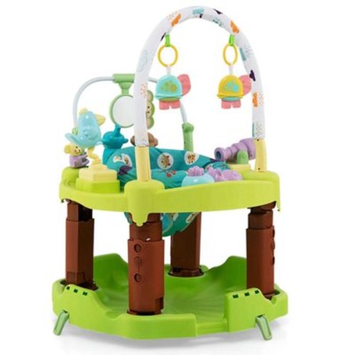 Canddidliike 3-in-1 Baby Activity Center with 3-position for 0-24 Months Infants & Toddlers, Foldable Baby Bouncer Activity Center, Exersaucer for Babies, Green