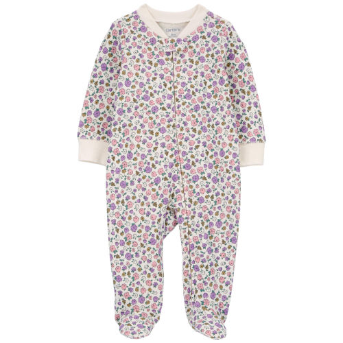 Baby Floral 2-Way Zip Cotton Sleep & Play Pajamas