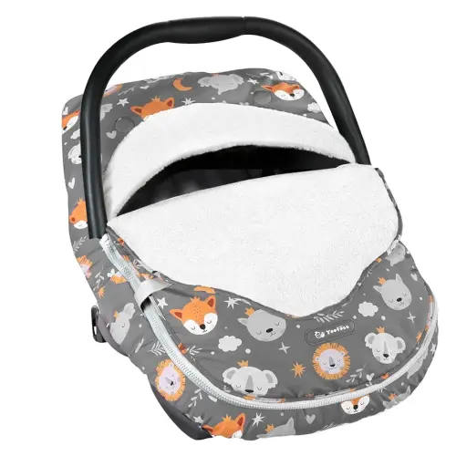 Yoofoss Baby Car Seat Cover Winter Carseat Canopies Cover to Protect Baby from Cold Wind, Super Warm Plush Fleece Baby Carrier Cover for Infant Boys Girls (Fox)