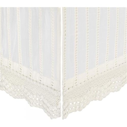 Crane Baby Off White Lace Scallop Crib Skirt, 28” X 52” X 8”, Ivory Crib Bed Skirt, 100% Cotton Scalloped Lace Crib Dust Ruffle, Neutral Nursery Crib Bedding, Cream Crib Skirt, Neutral Nursery Decor