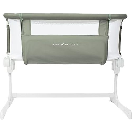 Baby Delight Beside Me Dreamer Bassinet | Bedside Sleeper & Baby Bassinet | 6-Position Height Adjustment | 100% GOTS Certified Organic Cotton Fabric | Organic Sage