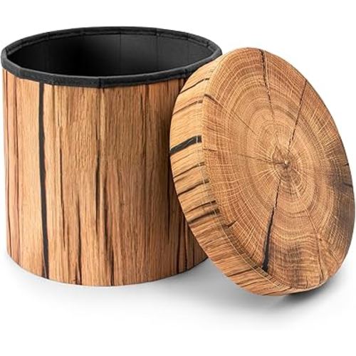 Sorbus Tree Stump Stool, Toy Storage Ottoman 15 Inch Fake tree stumps Log Stool Storage, Artificial Tree Trunk, Perfect Footstool Kids Toy Chest, Rustic Log Cabin Decor Bench, Pedestal, Side End Table