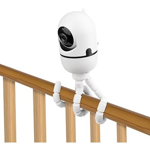 Flexible Baby Monitor Mount Compatible with HelloBaby HB6550/ HB65/ HB6339/ HB40/ HB6081/ HB66/ HB6351, Attach Your Hellobaby Camera to Crib Cot Shelves Without Tools or Damaging Walls