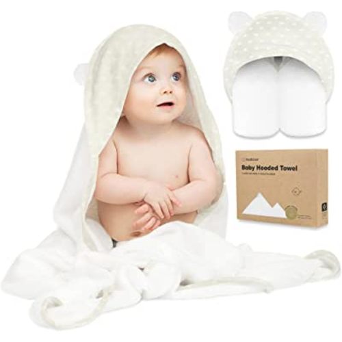 KeaBabies Baby Hooded Towel - Bamboo Baby Towel Organic Bamboo Towel - Baby Towels - Large Bamboo Hooded Towel - Baby Bath Towel with Hood for Girls, Babies, Newborn Boys, Toddler (Rainbow)