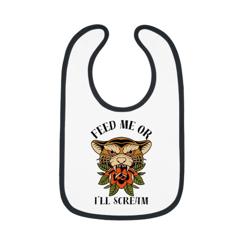 Tattoo style bib. American traditional tattoo baby bib. Bibs for babies funny. Bibs for babies unique. Tattoo style baby apparel.