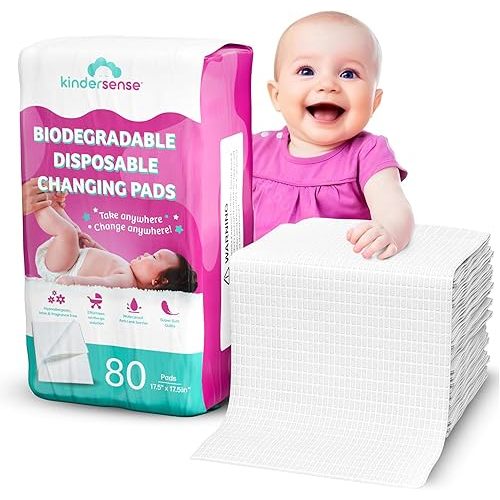 Disposable Changing Underpads for Baby Diaper (80 Pack) Extra Large (17.5" x 17.5") Portable Pee Pad Waterproof & Leak Proof Underpad Mat Incontinence Protection - Absorbent Changing Mat