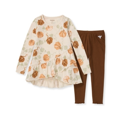 Lovely Pumpkins Organic Baby Girl Shirt and Pants Set