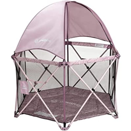 Baby Delight Go with Me Eclipse Deluxe Portable Playard | Playpen | Sun Canopy | Indoor and Outdoor | Ultra Padded Nylon Floor | Canyon Rose