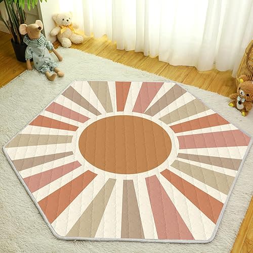Funtery Hexagon Baby Play Mat (Color: Rainbow Element)