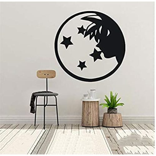 Wall Stickers Cartoon Vinyl Wall Decal Dragon Ball Z Wall Art Boys Room Decoration Goku with Four Stars Wall Sticker Anime Props Poters 42x42cm y8