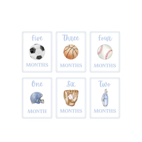 Baby Boy Milestone Cards - Sports Theme