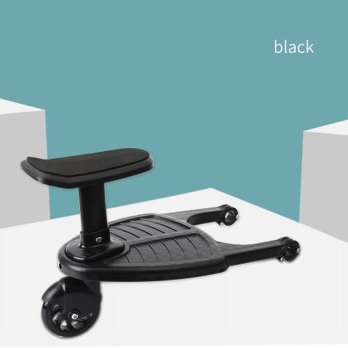 Universal 2in1 Stroller Ride Board,Stroller Ride Board - with Detachable Seat, Holds Children Up to 55lbs (Black)