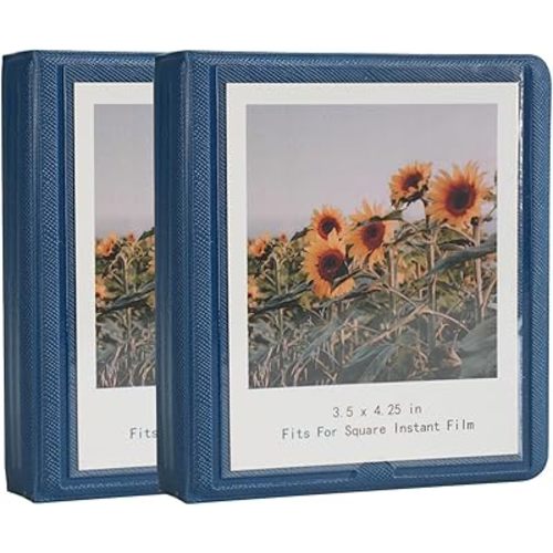 Small Polaroid Photo Album Book For Polaroid Now, i-Type, 600, and SX-70 Instant Photos, Holds 32 Pockets Fujifilm Instax Wide 400/300 Square Picture Film.