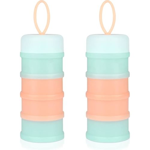 Accmor Baby Formula Dispenser On The Go, Stackable Formula Dispenser for Travel Formula Container to Go, Non-Spill Milk Powder Baby Kids Snack Storage Container, BPA Free, 2 Packs