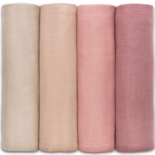 Muslin Swaddle Blankets Neutral Receiving Blanket for Boys and Girls by Comfy Cubs Cubs (Cream, Blush, Bold Blush, Mauve)