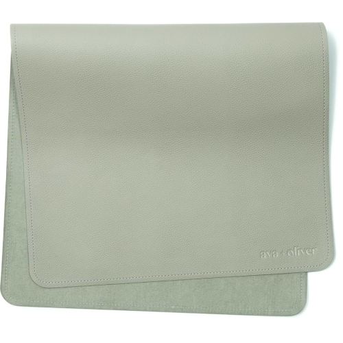 Vegan Leather Baby Changing Mat (16 X 30 in) - Multipurpose Wipeable and Portable Diaper Mat - Foldable for Travel (Sage)